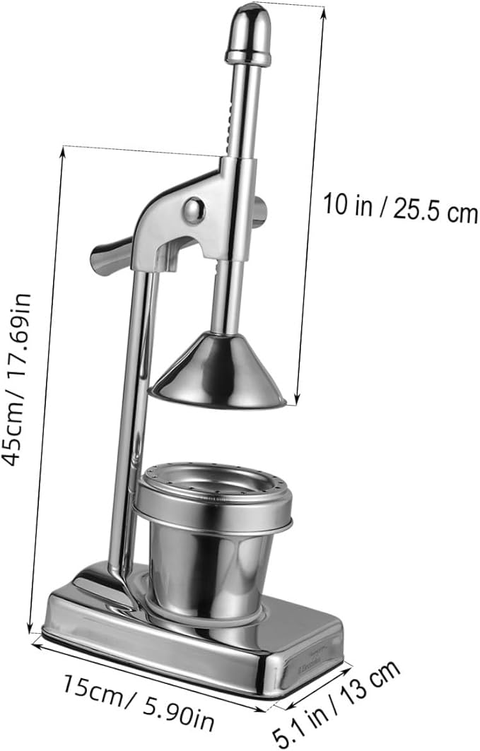 TIDTALEO Stainless Steel Manual Lever Press Juicer Effortless Citrus Extraction for Oranges Lemons and Grapefruits Easy to Clean No Electricity Required for Home Use