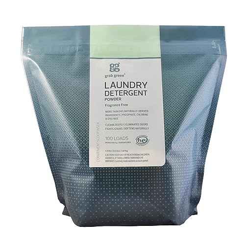 3-in-1 Laundry Detergent Powder, 4lbs -100 Loads, Fragrance Free, Plant and Mineral Based, Superior Cleaning Power, Stain Remover, Brightens Clothes, Packaging may vary (4 Ounce)