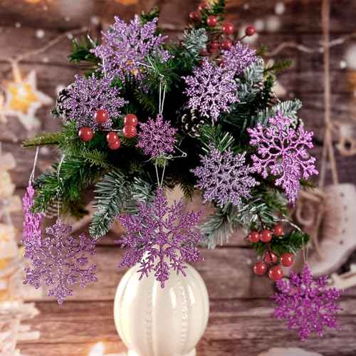 36pcs Purple Christmas Snowflake Ornaments (36 Count)