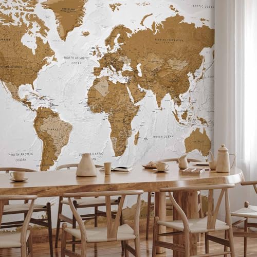 Wall Mural World Map 135x101 in (94.5 Sq Ft)