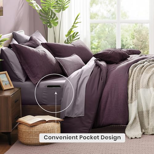 Queen Size Comforter Set 7 Pieces Italian Plum Bed in a Bag