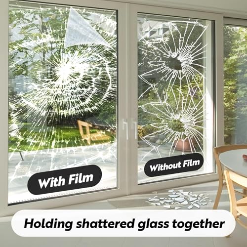 Security Safety Shatterproof Window Film 4 Mil Clear 35.4x59in