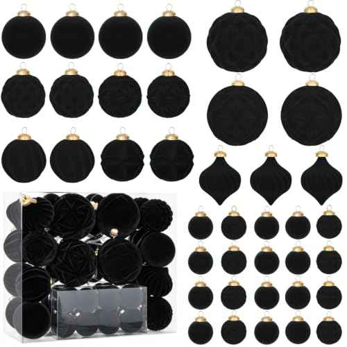 46PCS Velvet Christmas Ball Ornaments Set (46 Count)