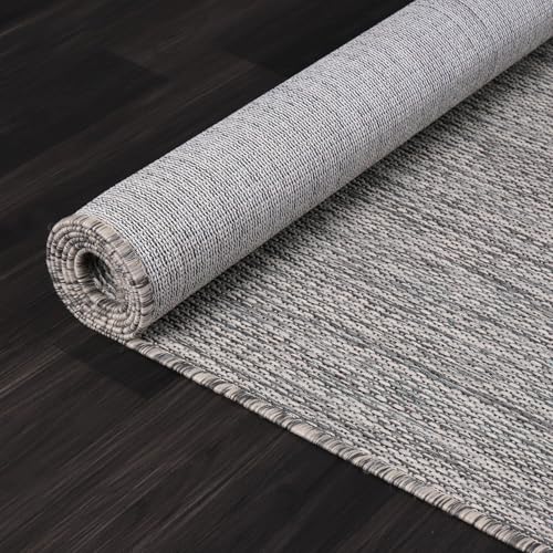 Washable Indoor Outdoor Rug 10x14 Weather Resistant Area Rugs Modern Solid for Porch Deck Balcony Backyard Patio Outside Carpet