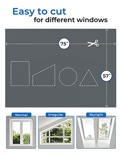 Blackout Curtains for Bedroom 75"x57" Portable No Drill Blackout Blinds with Heat