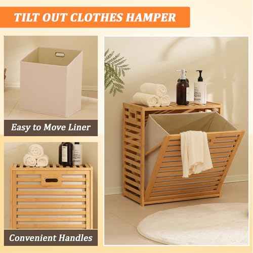 Tilt Out Laundry Hamper with Shelf