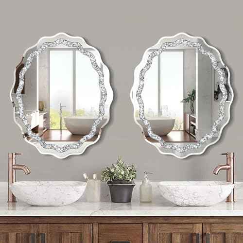 24x30 Inch Frameless Oval Wall Mirror for Bathroom Sink
