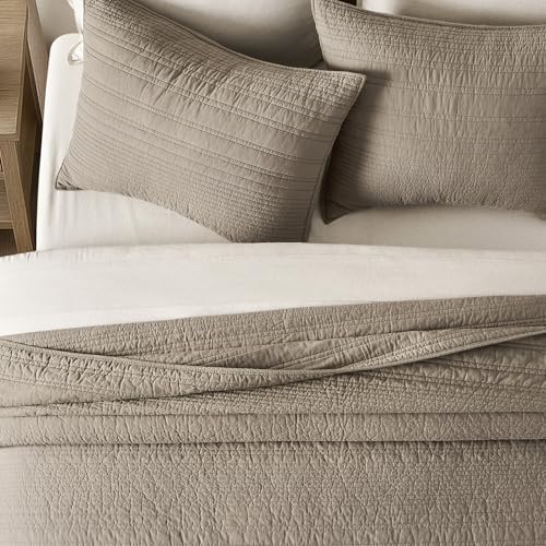 HOME 100% Cotton Modern Lines Quilt Set Queen Size