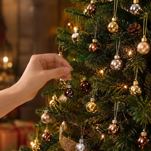 32 Pcs 1'' Mini Glass Christmas Ornament (32 Count)