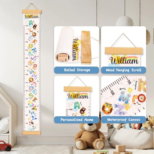 Personalized Name Canvas Growth Chart for Wall