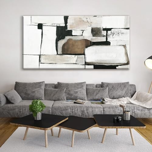 Large Abstract Wall Art For Living Room Decor Grunge Room Decor Art Canvas Art Wall Decor 29" X 58" Painting Brown Grey Wall Art Line Art For Bedroom Home Office Dining Room Artwork