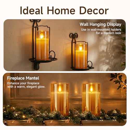 Amber Glass Flameless Candles (2 Count)