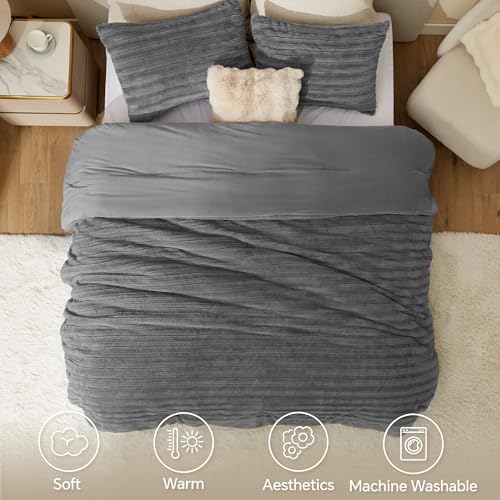 Faux Fur King Size Comforter Set