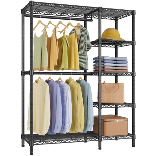 V7 Clothes Rack with Shelves Heavy duty Closet for Hanging Clothes
