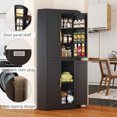 63" Metal Corner Kitchen Pantry Cabinet