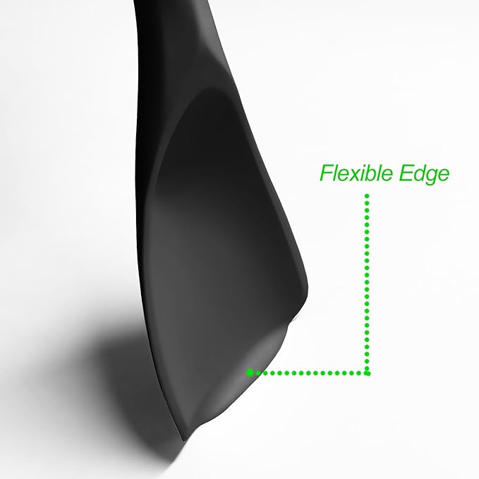 VOVOLY Cooking Spoon for Nonstick Cookingwares, Silicone Spoon Spoon for Mixing, Scoop, and Scrape, Black (13.4''+11.4" Black 2-Pack)