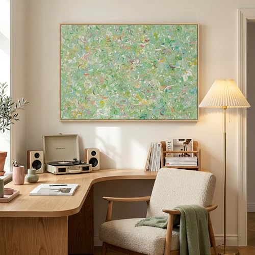 Framed Green Colorful Abstract Wall Art