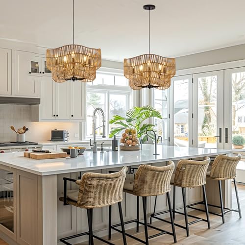 19.68" Large Rattan Chandelier