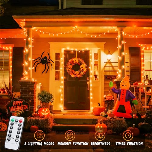 33FT 100 LED Orange Lights for Halloween (100 Count)