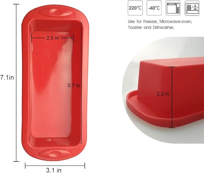 SILIVO 4 Pack Mini Loaf Pans - Nonstick Mini Bread Loaf Pans, Silicone Small Baking Pans for Loaf, Bread and Meatloaf - 5.7x2.5x2.2 inch