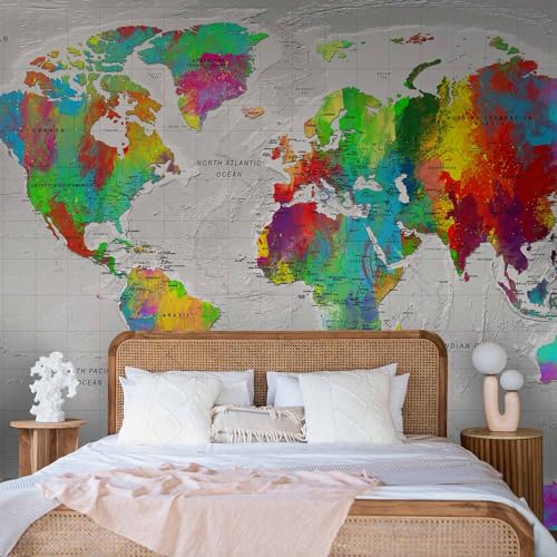 Wall Mural World Map 157x110 in (120.55 Sq Ft)