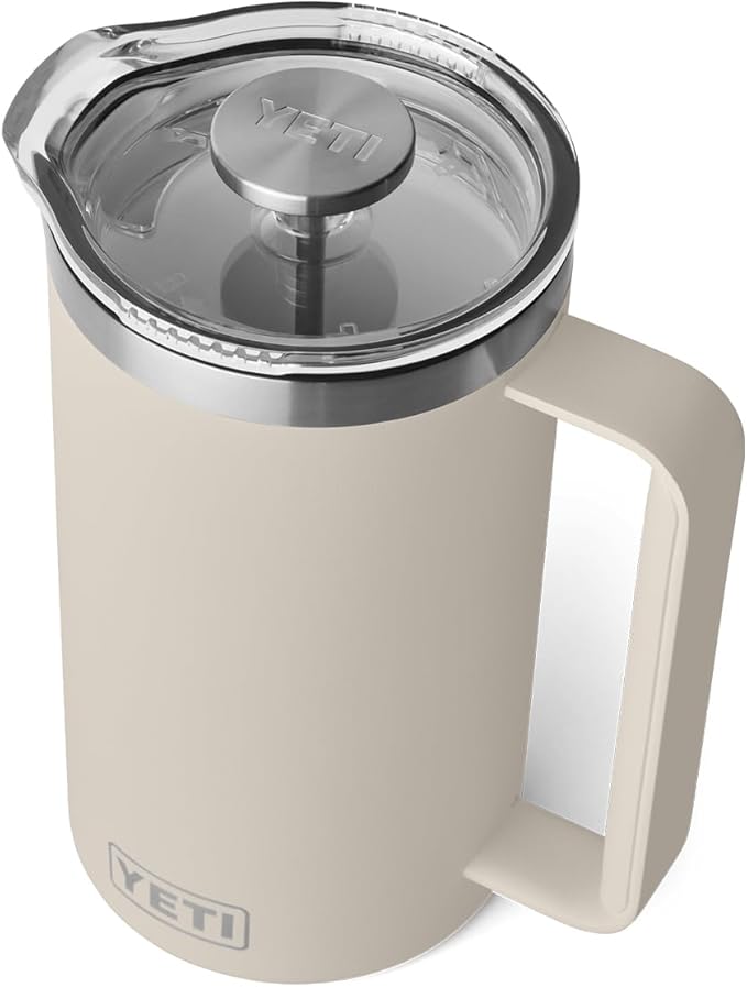 YETI Rambler 34 oz French Press with MagSlider Pitcher Lid Set, Cape Taupe