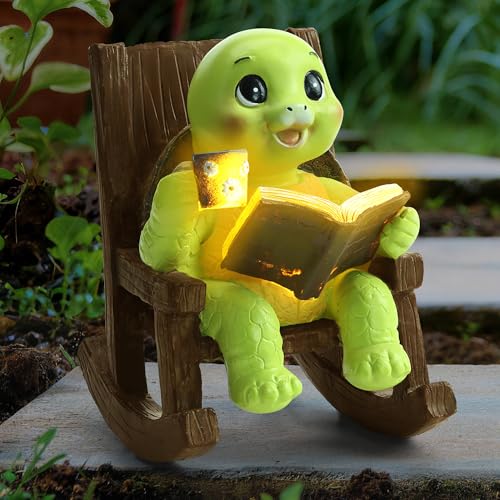 Solar Garden Turtle Statues with Lights