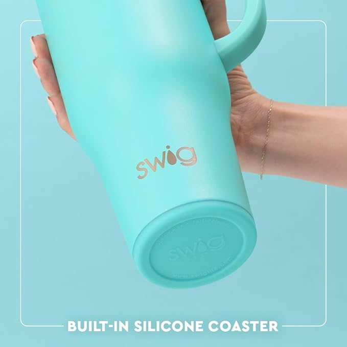 Swig Life 40oz Mega Mug, 40 oz Tumbler with Handle and Straw, Cup Holder Friendly, Dishwasher Safe, Extra Large Insulated Tumbler, Stainless Steel (Moon Shine)