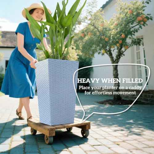 24 in Taper Tall Planters for Outdoor Plants Set of 3 (3 Count)