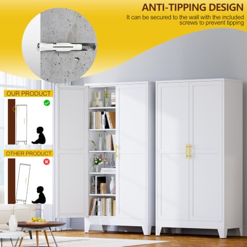 Metal 79“ Kitchen Pantry Cabinet