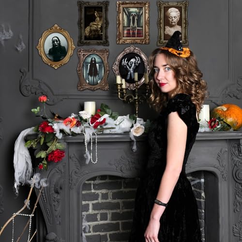 15 Halloween Gothic Mansion Haunted Horror Picture Frames (15 Count)