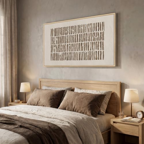 Large Framed Neutral Abstract Wall Art for Living Room