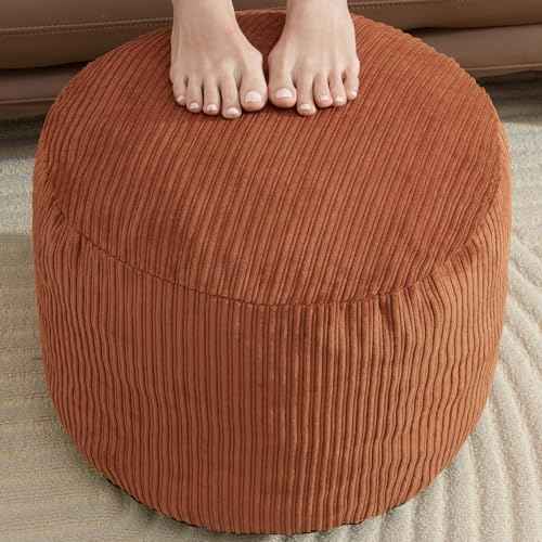 Orange Pouf Ottoman