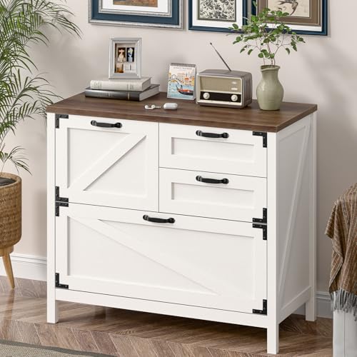 Lateral File Cabinet with 4 Drawers for Home Office