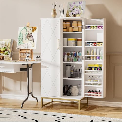 51” Kitchen Pantry Storage Cabinet with Diamond Design