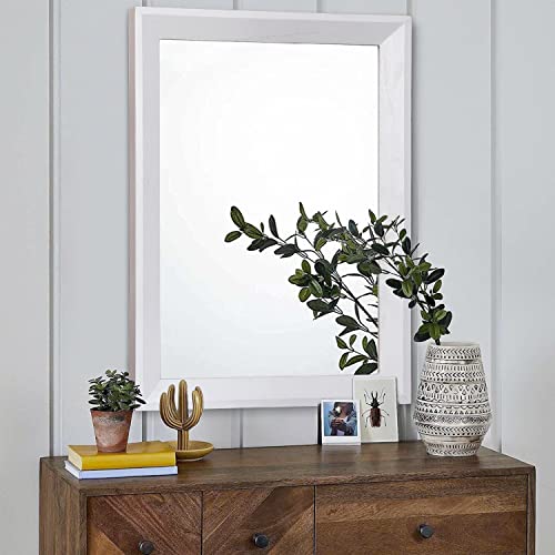 Rectangular Wall Mirror Decorative Wood Framed Mirrors Large 26"x18" for Farmhouse Bedroom Bathroom Living Room Entryway Hanging Home Decor