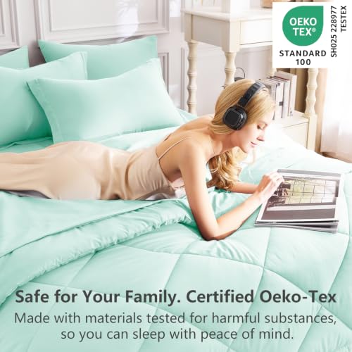 King Size Comforter Set Mint Green