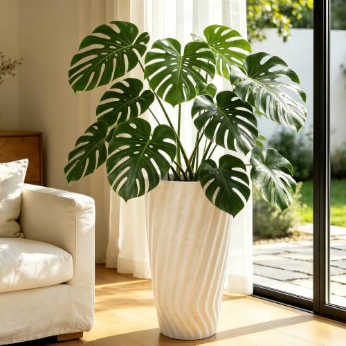 24" Resin Tall Outdoor Planters (2 Count)