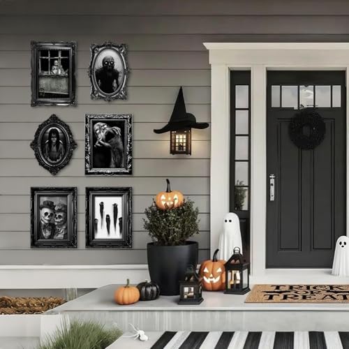 15 Halloween Gothic Creepy Skull Photos Haunted Horror Picture Frame (15 Count)
