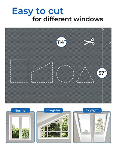 Blackout Curtains for Bedroom 114"x57" Portable No Drill Black Out Curtains with Heat