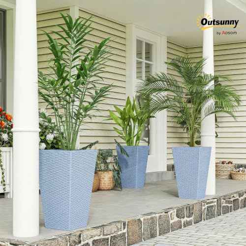 24 in Taper Tall Planters for Outdoor Plants Set of 3 (3 Count)