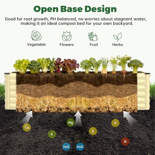 8x4x2ft Outdoor Metal Raised Garden Bed