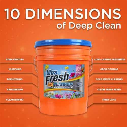 6X Platinum 5 Gal Laundry Detergent with Fabric Softener Bundled with 2 Pack Platinum 6X Laundry Detergent Sheets with Fresh Scent (640 Fl Oz)