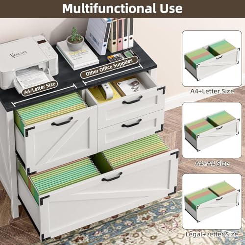 4 Drawer Wood Lateral File Cabinets for Home Office
