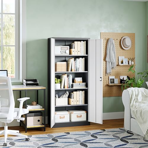 Metal Garage Storage Cabinets with Lock Door and Adjustable Shelves