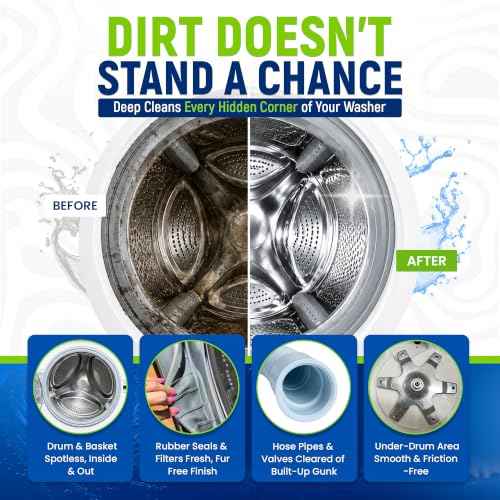 Deep Clean Washing Machine Cleaner Enzyme Pet Hair Dissolver (24 Count)