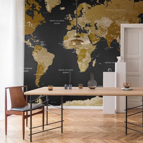 Wall Mural World Map 135x101 in (94.5 Sq Ft)