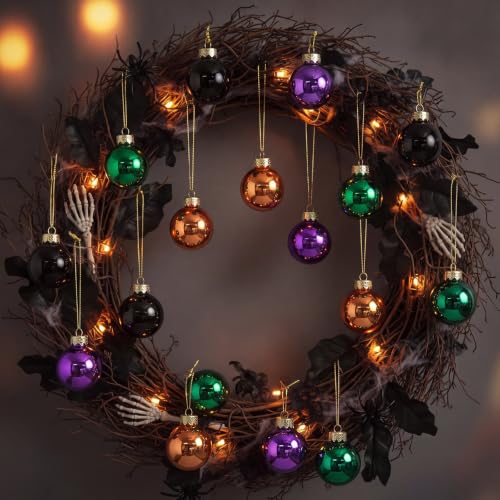 32 Pcs 1'' Mini Glass Halloween Ornament (32 Count)
