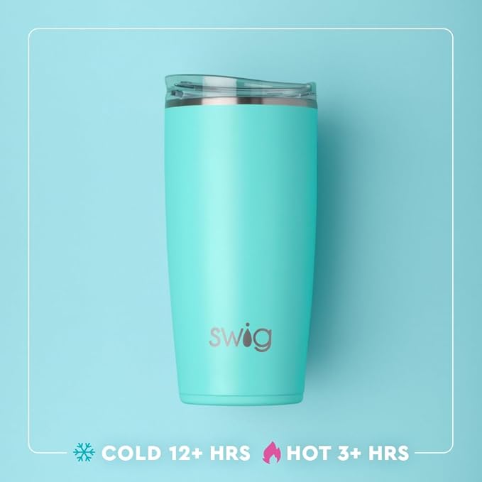 Swig Life 22oz Insulated Tumbler, Travel Coffee Tumbler with Lid, Cup Holder Friendly Travel Coffee Mug, Stainless Steel, 22 oz Tumblers, Reusable Insulated Mug with Lid (Mahjong)