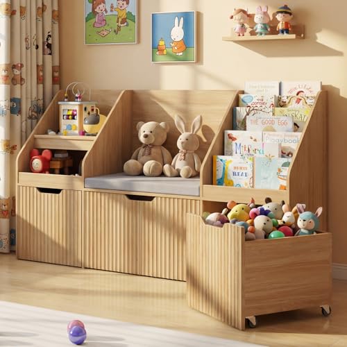 Kids Bookshelf with Reading Nook